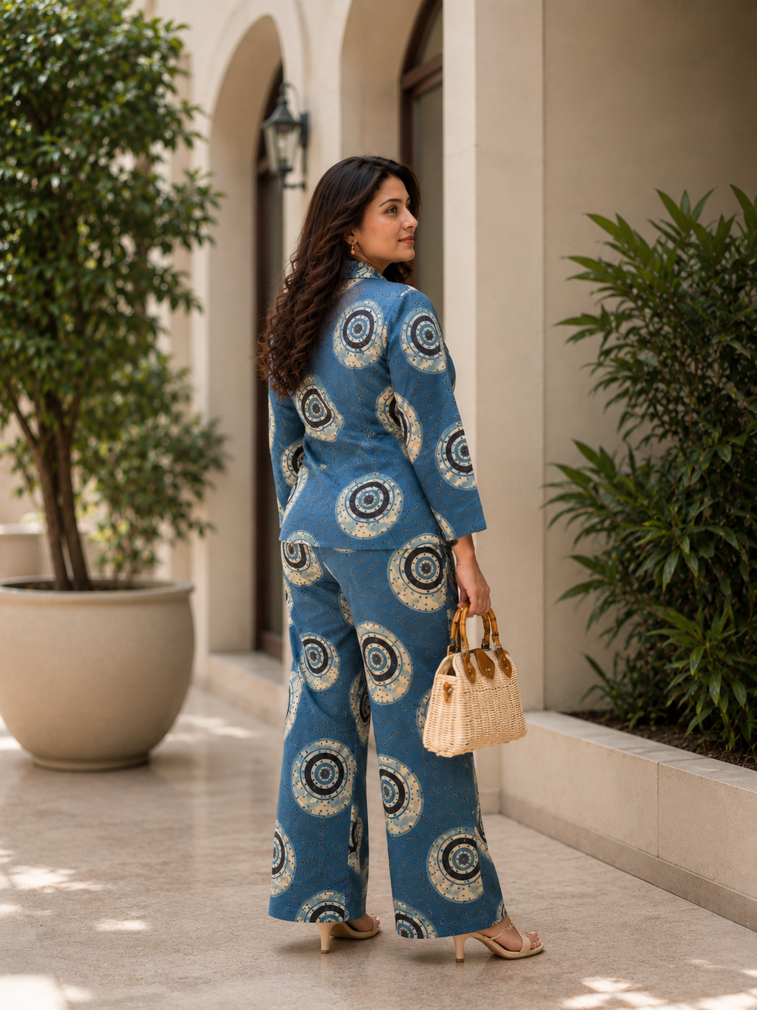 Indigo Ajrakh Hakoba Co-ord Set
