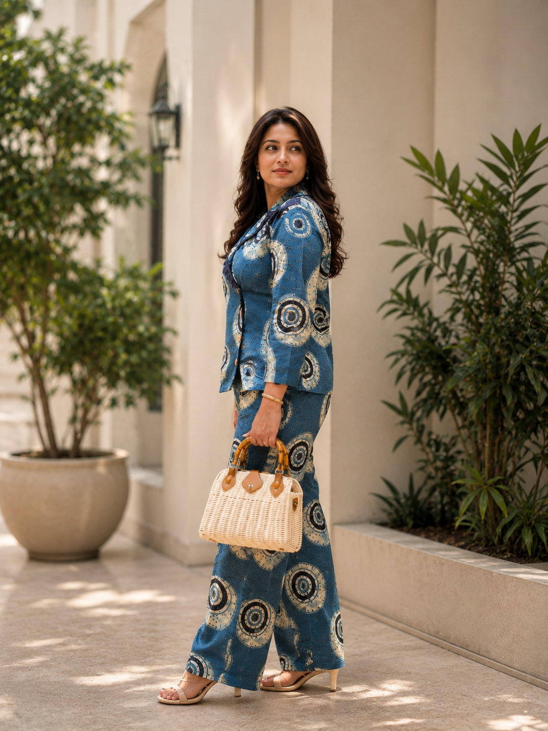Indigo Ajrakh Hakoba Co-ord Set