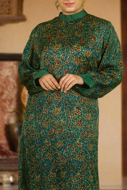 Green ajrakh block print Charm set