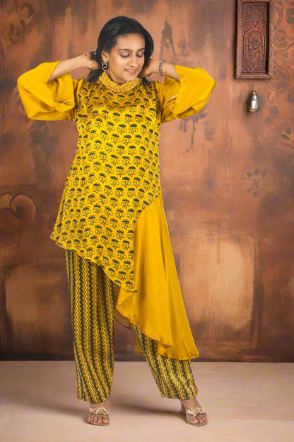 Marigold Charm set with hand embroidered collar.