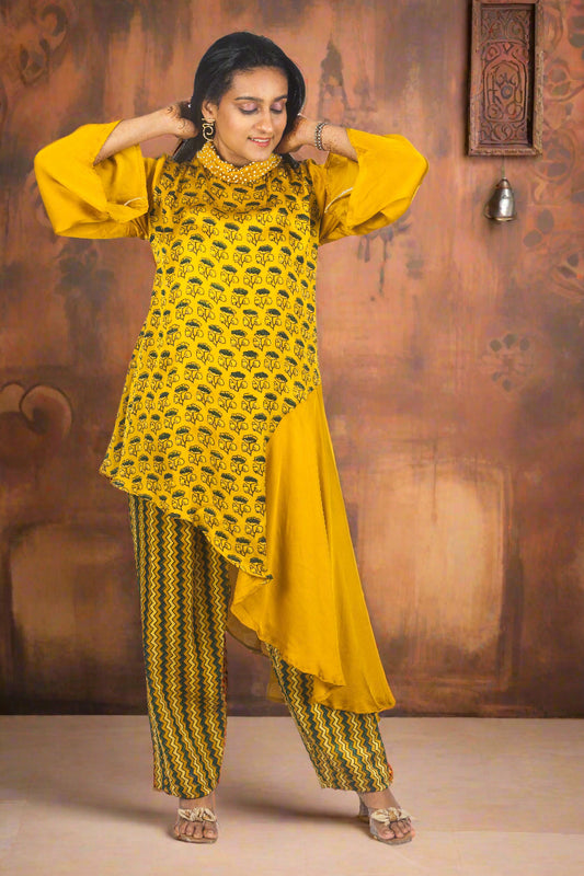 Marigold Charm set with hand embroidered collar.