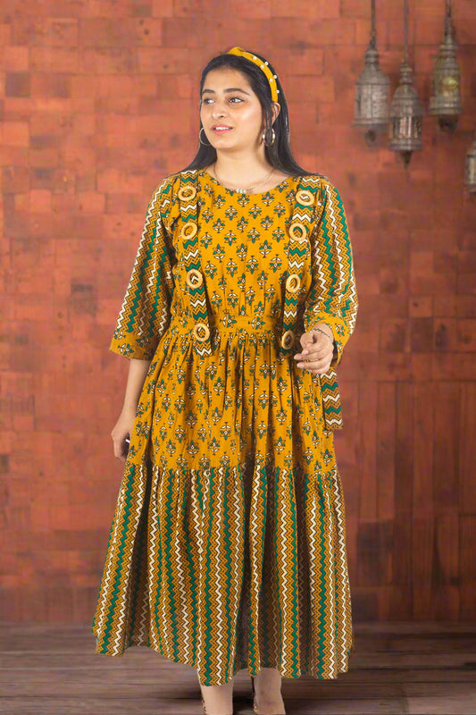 Yellow easy grace cotton dress