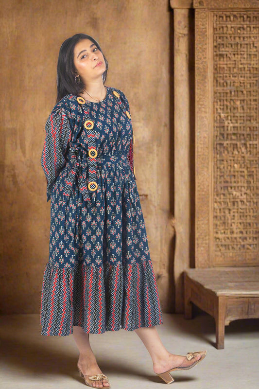 Blue easy grace cotton dress