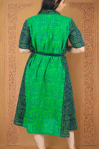 Verdant grace cotton dress
