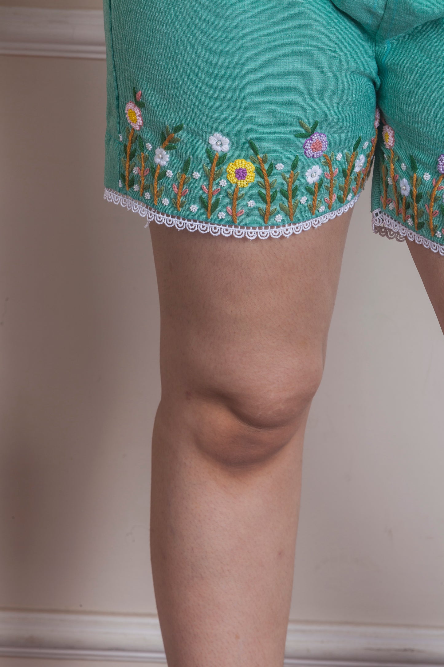 Aqua Green Embroidered Co-ord Set