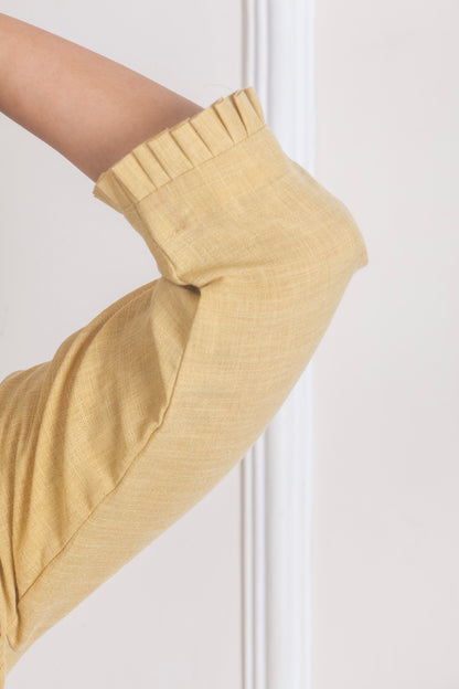 Yellow hand embroidered top