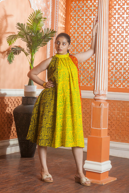 Tribal Bloom Halter Dress