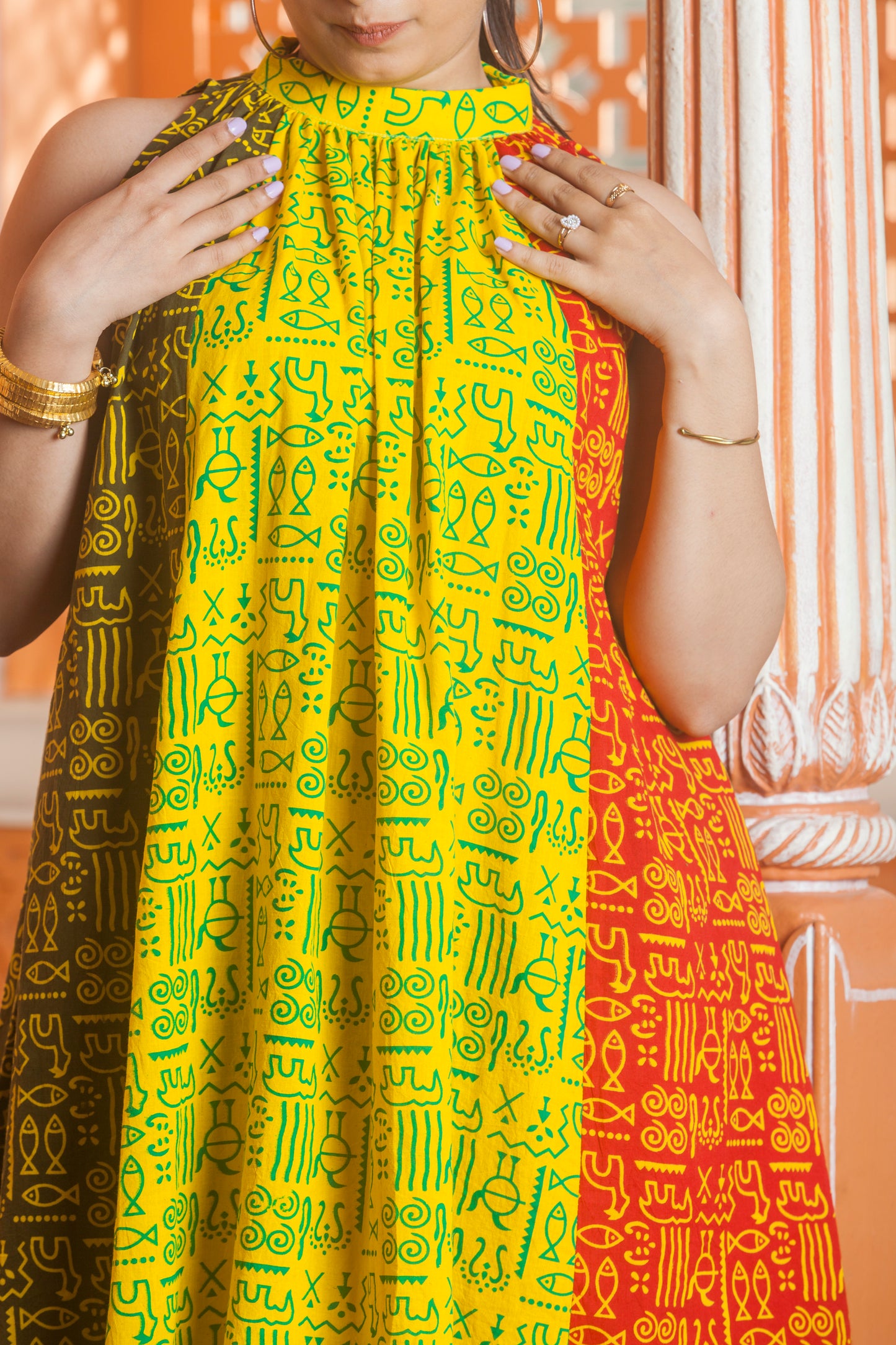 Tribal Bloom Halter Dress