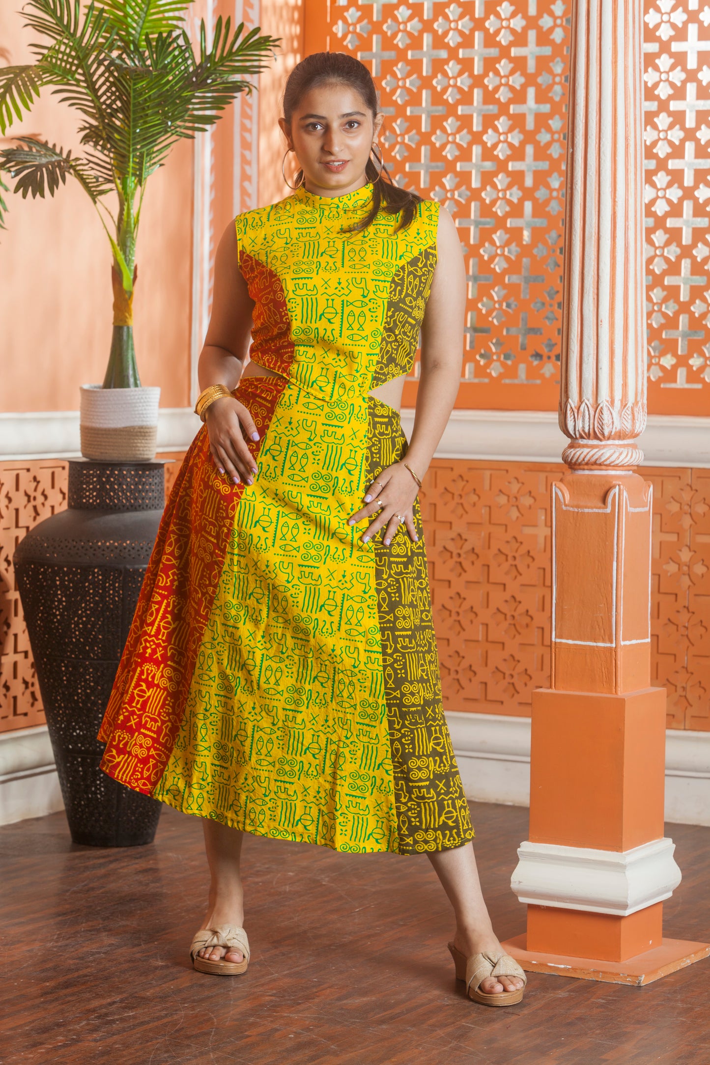 Ajrakh Grace Panel Dress