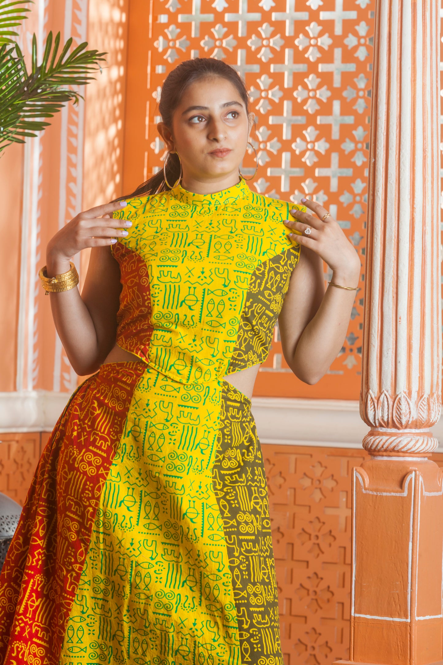 Ajrakh Grace Panel Dress