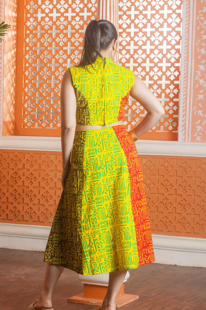 Ajrakh Grace Panel Dress