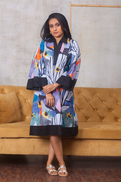 Midnight Bloom A-Line Dress