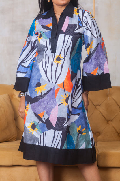 Midnight Bloom A-Line Dress