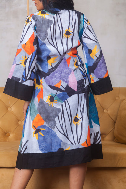 Midnight Bloom A-Line Dress